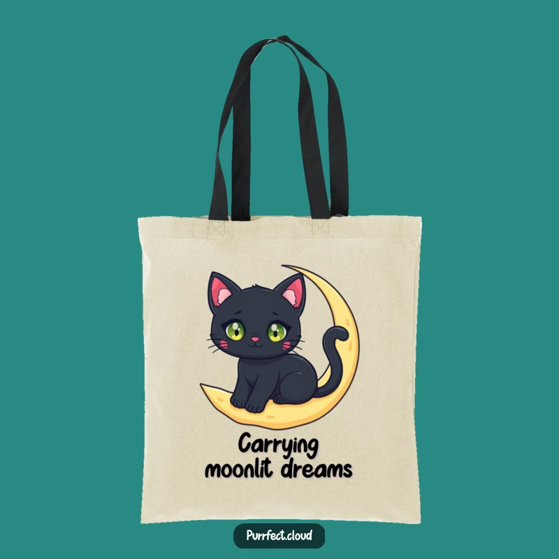 Funny Black Cat Moon Tote Bag: Carry Your Magic Wherever You Go