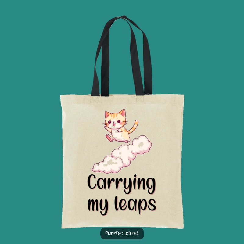 Funny Cat Cloud Jumper Tote Bag: Agile Carry-All, Ideal Funny Gift