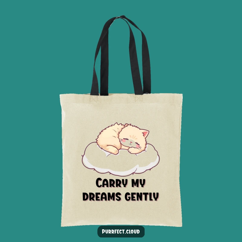 Funny Cat Cloud Tote Bag: Peaceful Napping Design, Stylish & Practical Gift