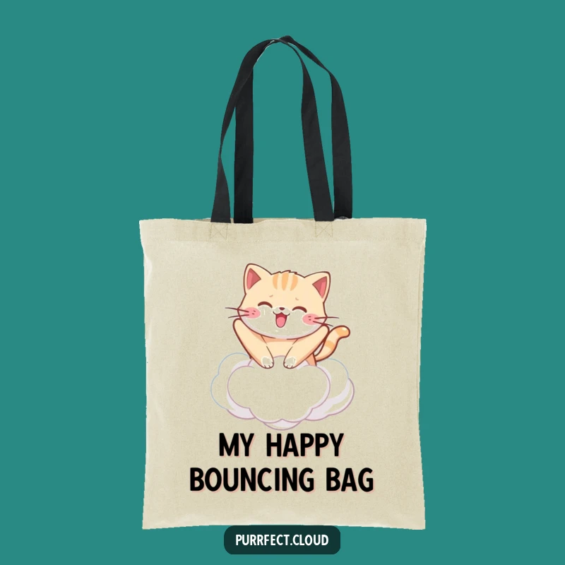 Funny Kawaii Cat Cloud Tote Bag: Cute Bouncing Feline Bag, Handy Funny Gift