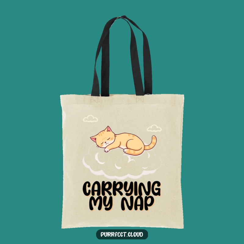 Funny Napping Cloud Cat Tote Bag, Chic Bag for Relaxation Enthusiasts