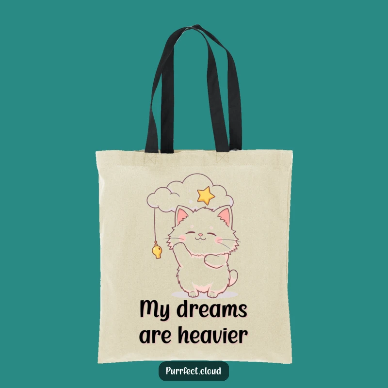 Funny Fluffy Cat Cloud Star Tote Bag: Carry Your Dreams, Hilarious Gift