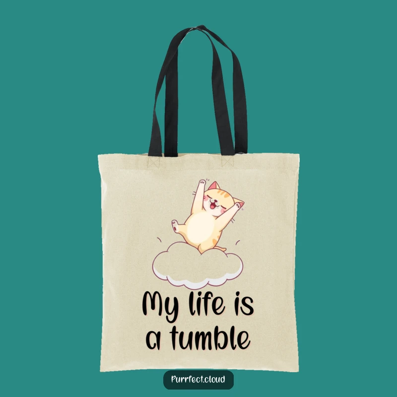 Funny Clumsy Cat Cloud Tote Bag - Hilarious Gift for Carrying Your Best Efforts